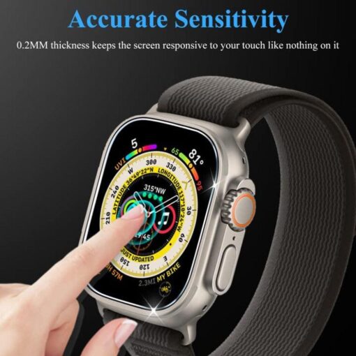anti scratch hd tempered glass invisible screen protector for apple watch ultra series 49mm i phonecases com 4