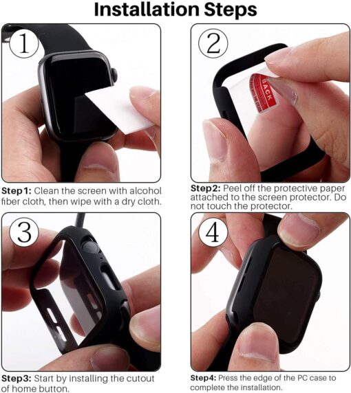 apple watch case with tempered glass for apple watch series 8 3 6 se series 7 accessories i phonecases com 5