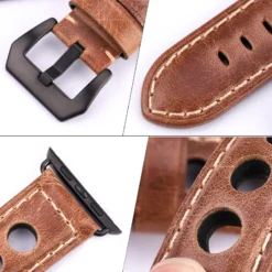 unisex real leather drivers watchband for apple watch series 5 4 3 2 1 42/38/44/40mm