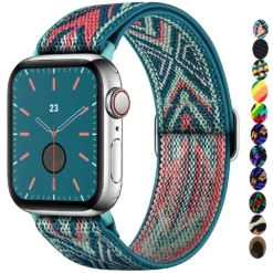 nylon scrunchie strap for apple watch series 8 se 7 6 5 3