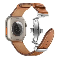 premium leather strap for apple watch 8 7 se 6 5 4 45mm 41mm ultra 49mm wrist band