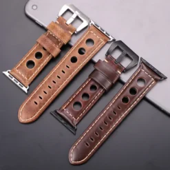 unisex real leather drivers watchband for apple watch series 5 4 3 2 1 42/38/44/40mm