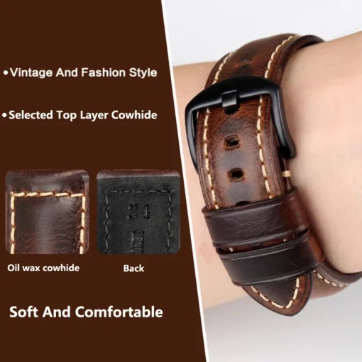 simple wide leather strap for apple watch ultra 7 8 6 se 5 4 3 watch band 38/40/41/42/44/45mm