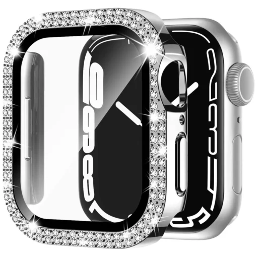 bling diamond bumper case for apple watch series 7 3 8 5 6 se 45/41/40/44/42/38mm