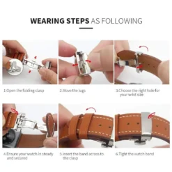 premium leather strap for apple watch 8 7 se 6 5 4 45mm 41mm ultra 49mm wrist band