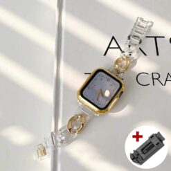 luxury women s chain link stainless steel watch band for apple watch 8 7 6 5 4 ultra i phonecases com 8