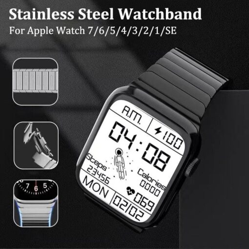 stainless steel bracelet band for apple watch 8 7 4145mm 6543 4440mm ultra 49mm i phonecases com 6