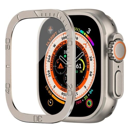 tempered glass screen protector for apple watch ultra 49mm with metal aluminum alloy bumper i phonecases com 10 23163431157878