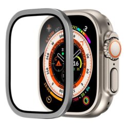 tempered glass screen protector for apple watch ultra 49mm with metal aluminum alloy bumper i phonecases com 11 23163431190646
