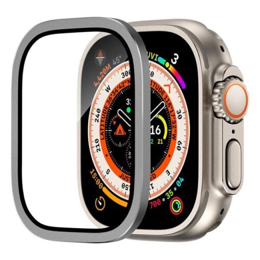 tempered glass screen protector for apple watch ultra 49mm with metal aluminum alloy bumper i phonecases com 11 23163431190646