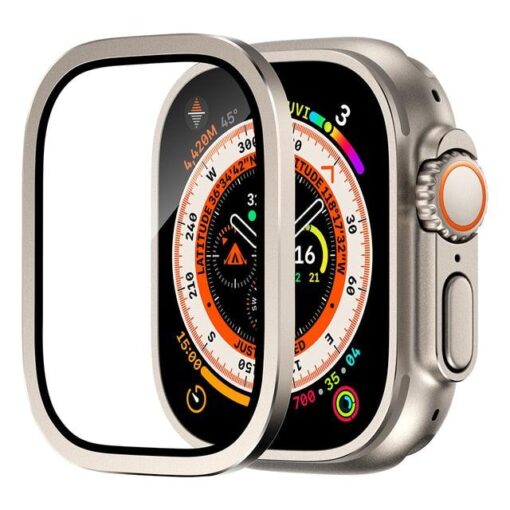 tempered glass screen protector for apple watch ultra 49mm with metal aluminum alloy bumper i phonecases com 13 23163431288950