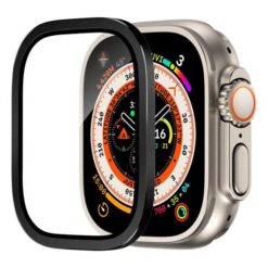 tempered glass screen protector for apple watch ultra 49mm with metal aluminum alloy bumper i phonecases com 8 23163431092342