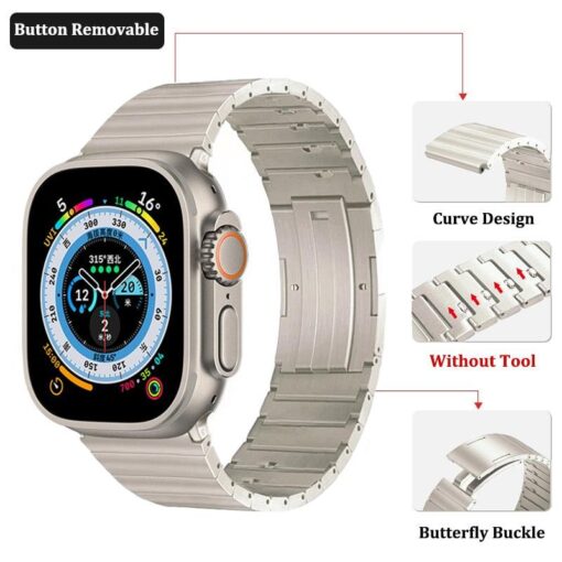 titanium alloy bracelet band for apple watch 8 7 6 5 4 3 se 38 40 42 44 49mm metal bracelet i phonecases com 11