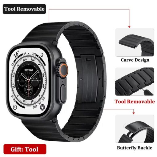 titanium alloy bracelet band for apple watch 8 7 6 5 4 3 se 38 40 42 44 49mm metal bracelet i phonecases com 12