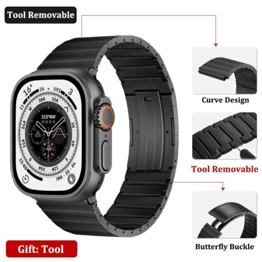 titanium alloy bracelet band for apple watch 8 7 6 5 4 3 se 38 40 42 44 49mm metal bracelet i phonecases com 13