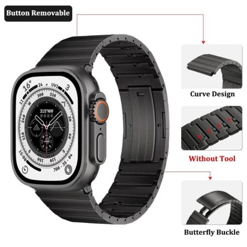 titanium alloy bracelet band for apple watch 8 7 6 5 4 3 se 38 40 42 44 49mm metal bracelet i phonecases com 7