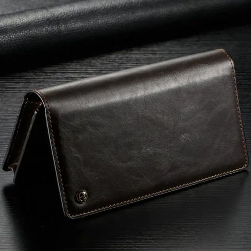 universal leather wallet phone case for iphone xr xs max x 8 7 6s 5 se with zipper coin pouch