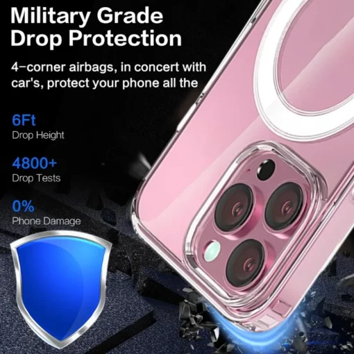 magnetic transparent phone case for iphone 15 plus pro max for magsafe wireless charging shockproof phone shell for iphone 15