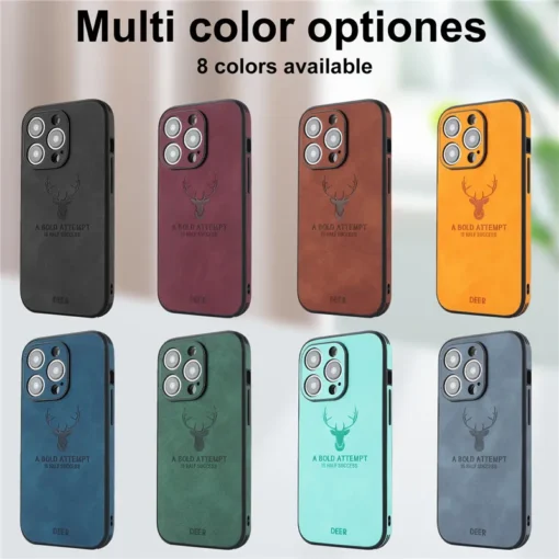 vintage lamb skin leather deer case for iphone 15 14 13 12 11 pro max 15pro 14pro 13pro full cover for magsafe wireless charging