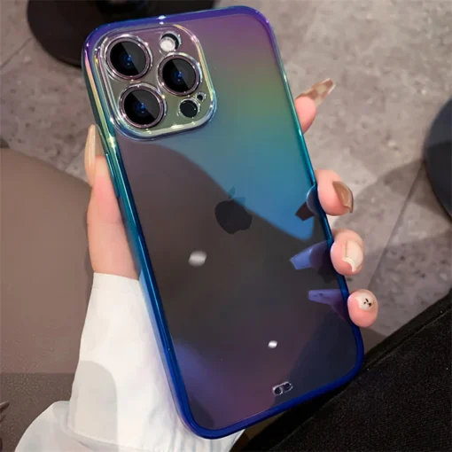 luxury gradient laser transparent case for iphone 14 pro plus 13 12 11 pro max x xr xs