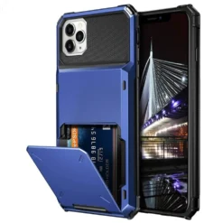 rugged armor multi card holder flip case for iphone 14 pro max 12 pro 13 mini clamshell case