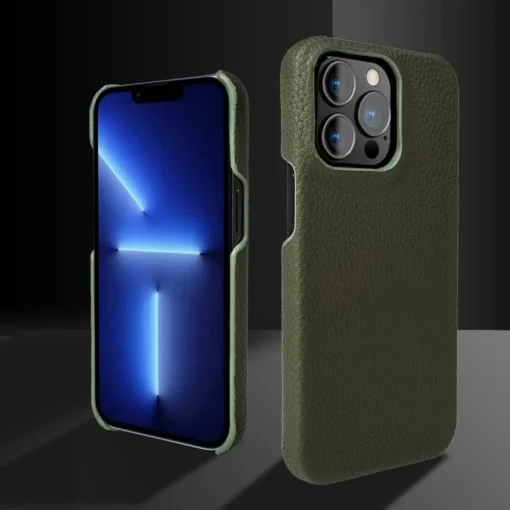 for iphone 15 14 pro max plus premium genuine leather case luxury business high end cowhide phone cases back cover