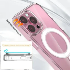 magnetic transparent phone case for iphone 15 plus pro max for magsafe wireless charging shockproof phone shell for iphone 15