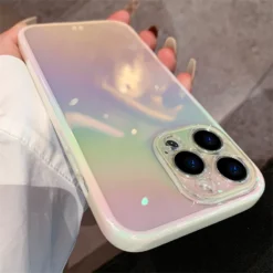 luxury gradient laser transparent case for iphone 14 pro plus 13 12 11 pro max x xr xs