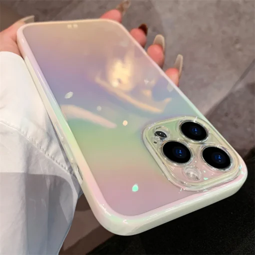 luxury gradient laser transparent case for iphone 14 pro plus 13 12 11 pro max x xr xs