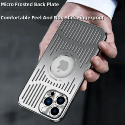 metal magnetic heat dissipation ventilated phone case for iphone 14 pro max plus 12 13 pro