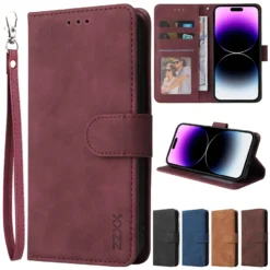 wallet with card photo frame stand magnetic flip leather case for iphone 15 pro max 14 plus 13 12 11 x xs xr se 2022 8 7 cover