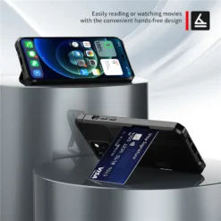 shockproof bumper multi card holder magnetic case for iphone 14 pro max plus 13 12 mini