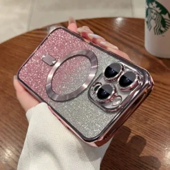 luxury plating glitter magsafe case for iphone 14 plus 11 12 13 pro max soft silicone cover