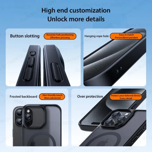 matte translucent frosted phone case for iphone 15 14 13 12 11 pro max plus magnetic case for magsafe wireless charging cover