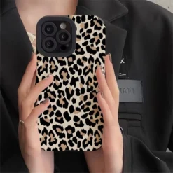 leopard pattern phone case for iphone 15 14 13 12 11 pro max 14 15 plus x xr xs max 12 13 mini 7 8 plus shockproof soft cover