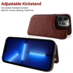 leather wallet 3 card holder flip cover for iphone 14 plus pro max 12 pro 13 mini wallet case