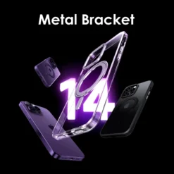 magnetic 360°rotation stand phone case for iphone 11 12 13 14 15 pro max 15plus with ring holder frosted transparent cover funda