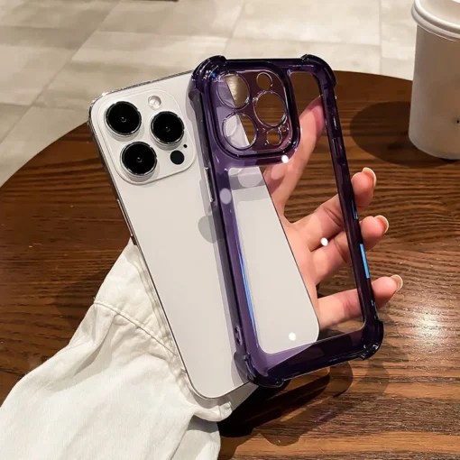 transparent silicone armor shockproof phone case for iphone15 14 13 12 11 pro max xs max x xr clear hard anti shock bumper cover