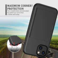smooth candy color card holder hard cover for iphone 14 plus 13 pro max 12 mini armor case