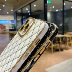 luxury plating diamond grid fashion phone case for iphone 14 pro max 13 12 11 x xs xr