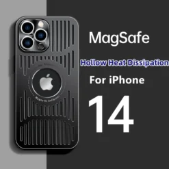 metal magnetic heat dissipation ventilated phone case for iphone 14 pro max plus 12 13 pro