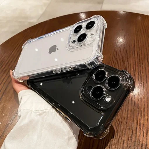 transparent silicone armor shockproof phone case for iphone15 14 13 12 11 pro max xs max x xr clear hard anti shock bumper cover