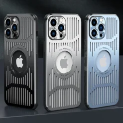 metal magnetic heat dissipation ventilated phone case for iphone 14 pro max plus 12 13 pro