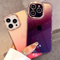luxury plating glitter gradient clear case for iphone 14 pro max 14 pro 13 12 11 12 mini