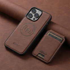 for iphone 15 12 13 14 pro max 14 15 plus fashion shockproof magnetic removable leather bag stand card slot wallet magsafe cover