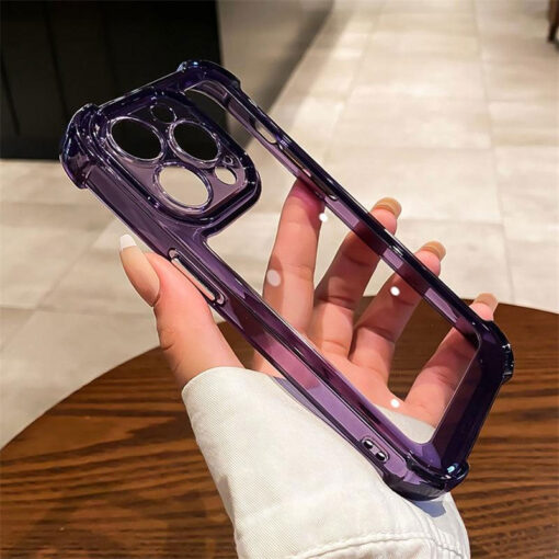 transparent silicone armor shockproof phone case for iphone15 14 13 12 11 pro max xs max x xr clear hard anti shock bumper cover