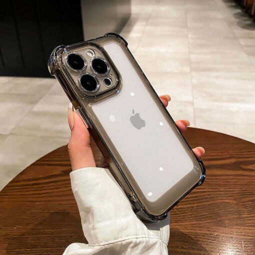transparent silicone armor shockproof phone case for iphone15 14 13 12 11 pro max xs max x xr clear hard anti shock bumper cover