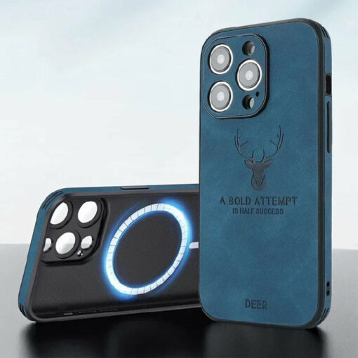 vintage lamb skin leather deer case for iphone 15 14 13 12 11 pro max 15pro 14pro 13pro full cover for magsafe wireless charging