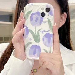 oil painting simple flower pattern shockproof iphone series phone cases