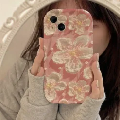 luxury tpu soft cover oil painting flowers pattern phone case s13545